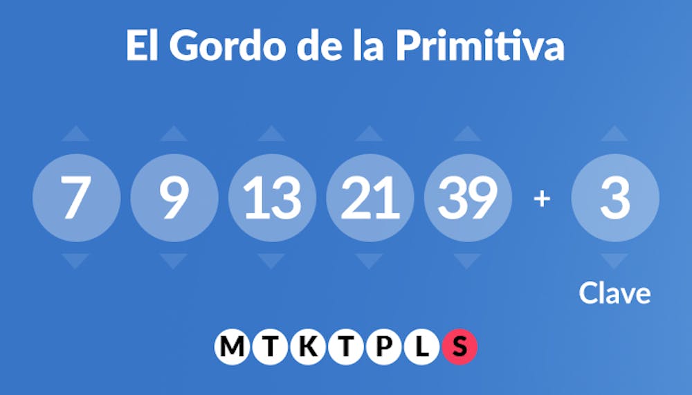  El Gordo de La Primitivassa on viisi tavallista numeroa ja yksi clave-numero.